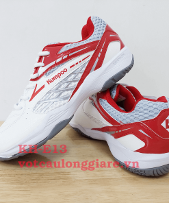 Hình ảnh thực tế giày cầu lông Kumpoo KH-E13 đỏ chính hãng