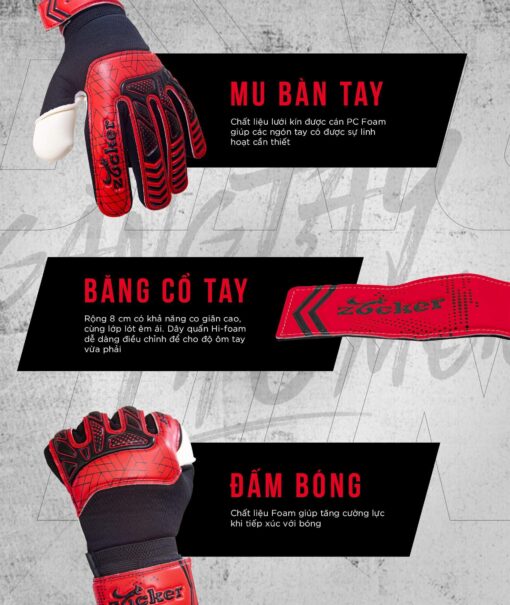 Đặc điểm găng Tay Thủ Môn Zocker Gloves Dino - Sự linh hoạt, co giãn cần thiết tại Hali Sport với 3 màu bắt mắt