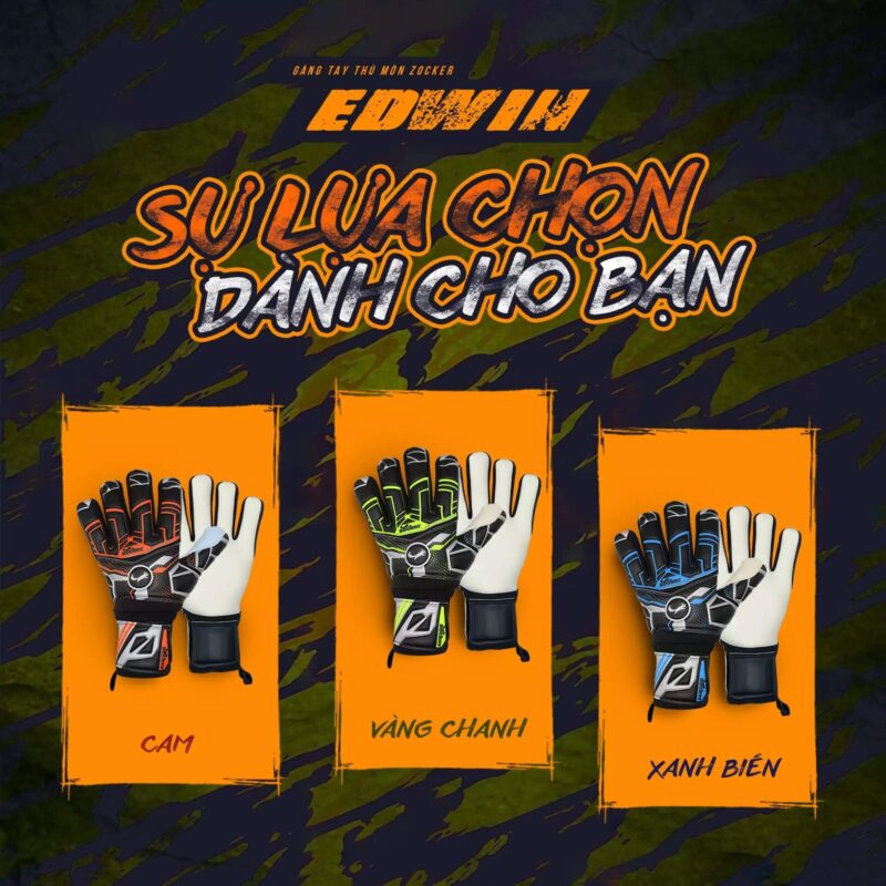 Găng Tay Thủ Môn Zocker Gloves Edwin với 3 màu ấn tượng