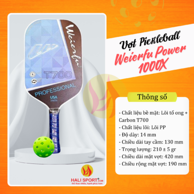Vợt Pickleball Weierfu Power 1000X xanh chính hãng