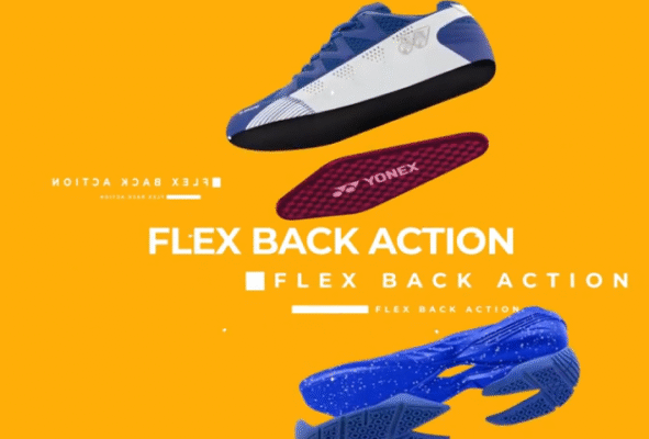 Công nghệ Flex Back Action của giày Yonex