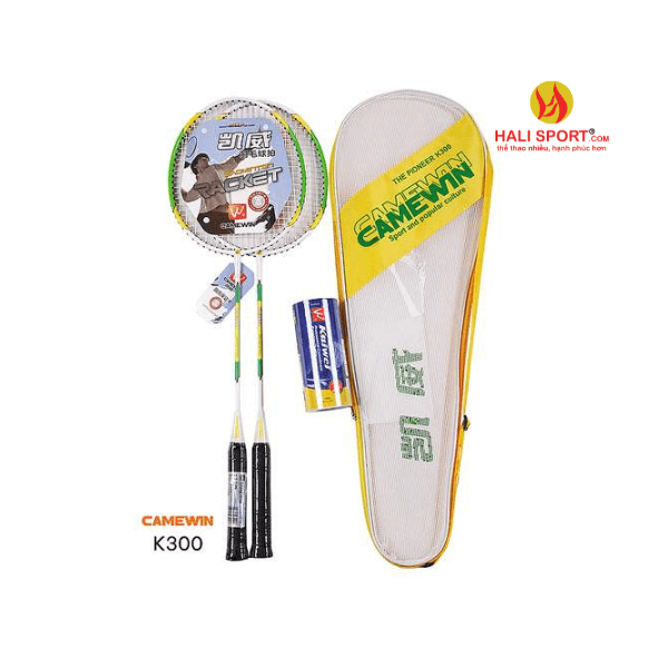Bộ 2 vợt cầu lông giá rẻ Camewin K300 chính hãng kèm ống cầu Bộ 2 vợt cầu lông giá rẻ Camewin K300 chính hãng kèm ống cầu