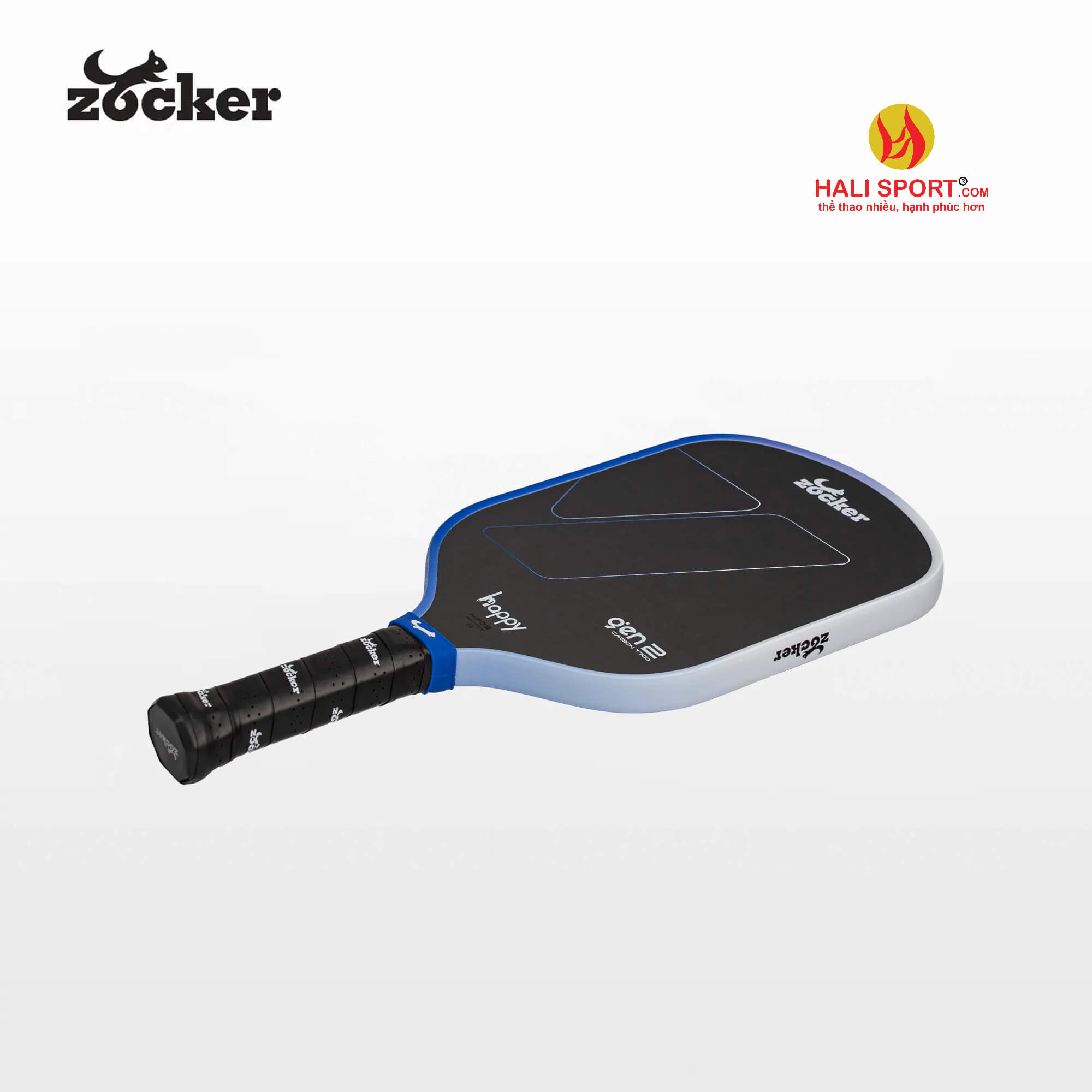 Mặt Vợt Pickleball Zocker HP02 Gen 2 Blue White - Hoàn hảo cho Newbie HaLi Sport Mặt Vợt Pickleball Zocker HP02 Gen 2 Blue White - Hoàn hảo cho Newbie HaLi Sport