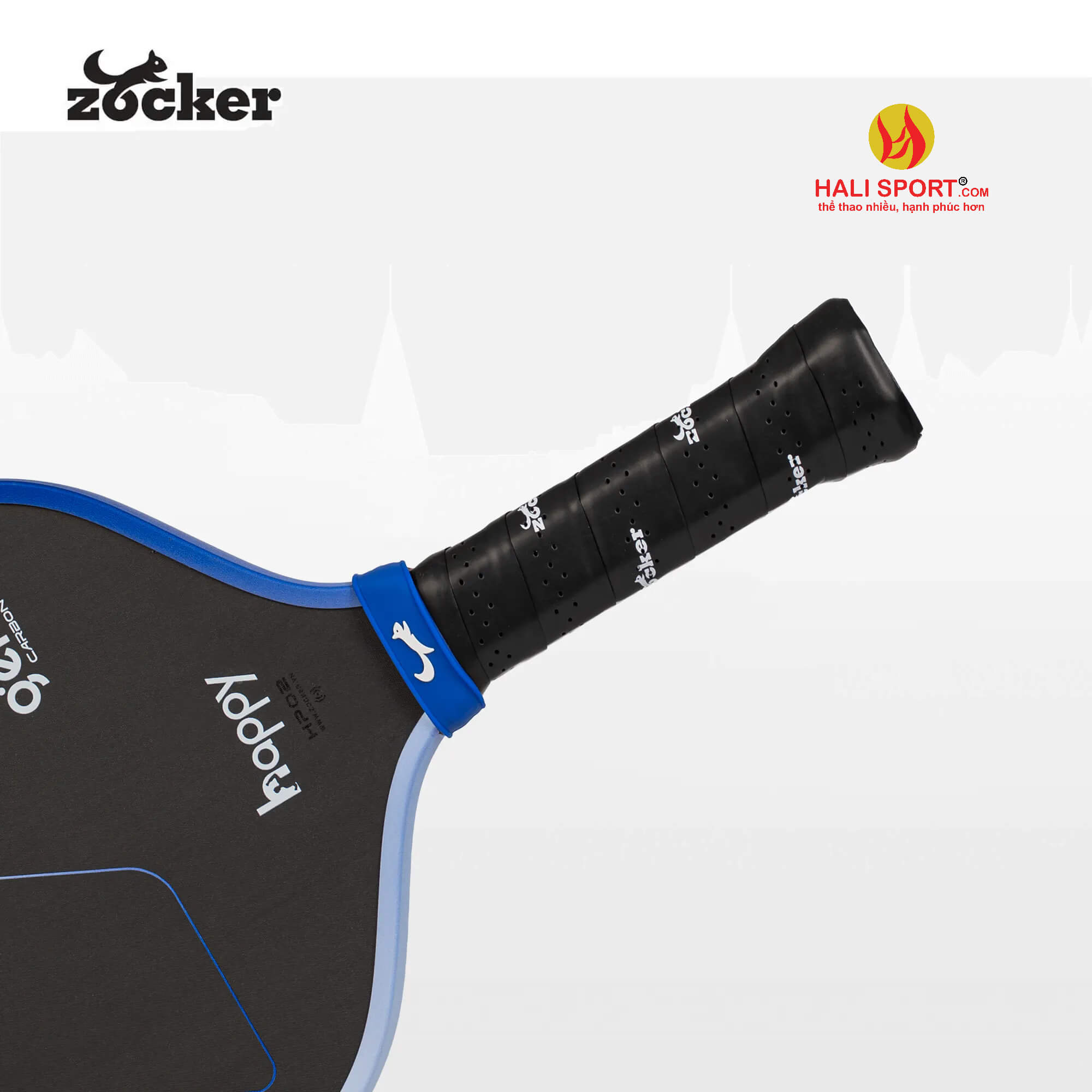 Tay cầm Vợt Pickleball Zocker HP02 Gen 2 Blue White - Hoàn hảo cho Newbie Tay cầm Vợt Pickleball Zocker HP02 Gen 2 Blue White - Hoàn hảo cho Newbie