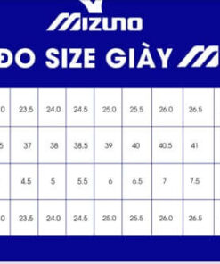 Bảng size giày bóng đá Mizuno chính hãng