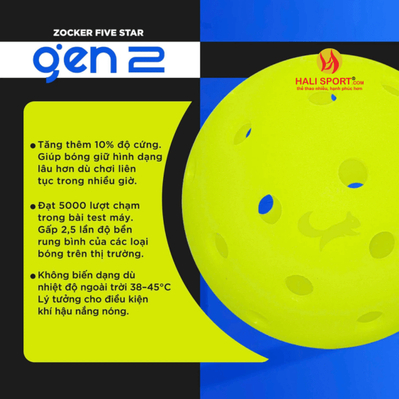 Bóng Thi Đấu Pickleball Zocker Five Star Gen 2 HaLi Sport