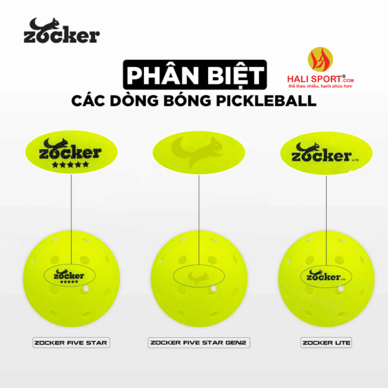Bóng Thi Đấu Pickleball Zocker Five Star Gen 2 - Siêu bền, ổn định HaLi Sport Bóng Thi Đấu Pickleball Zocker Five Star Gen 2 - Siêu bền, ổn định HaLi Sport